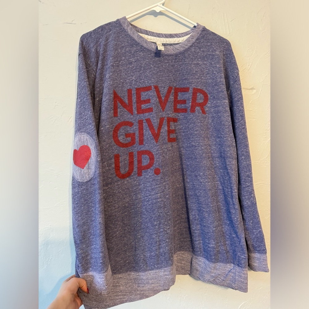 Never Give Up Women's Sweater Size XL